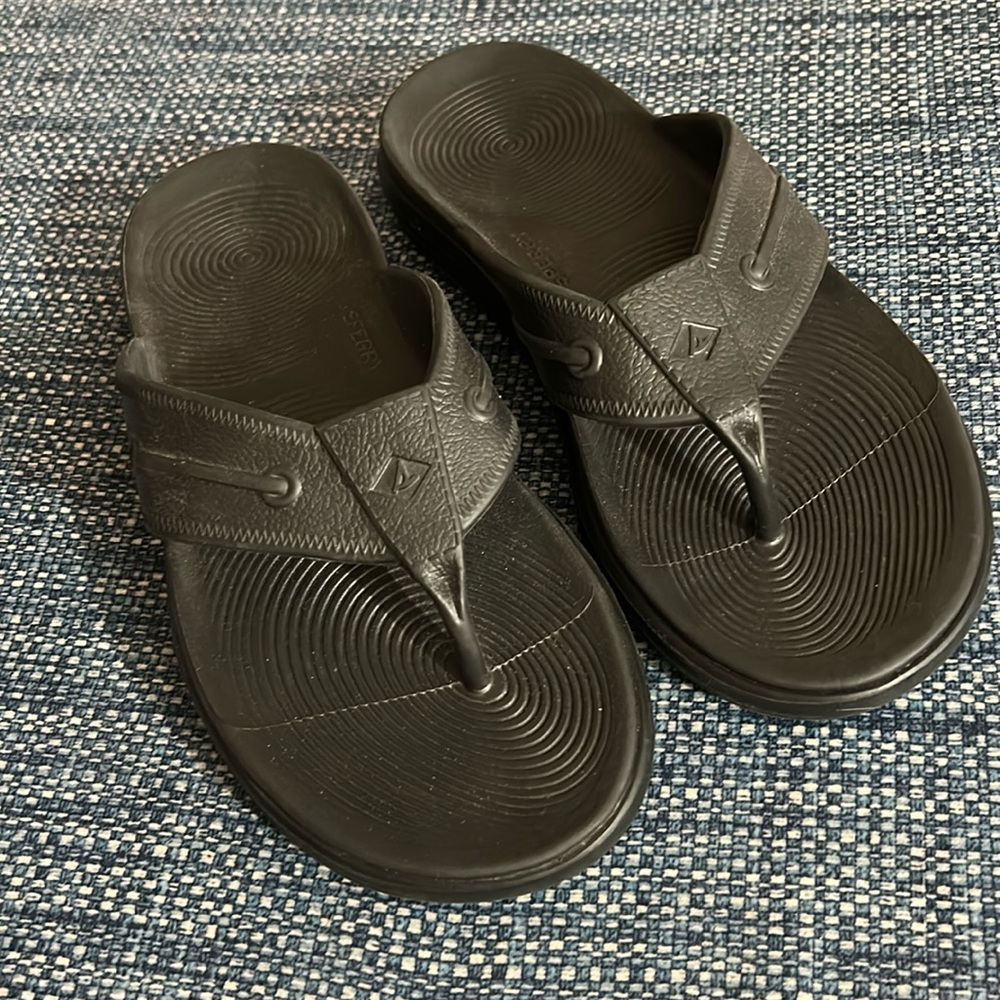 Sperry Windward Float Black Womens Sandals Unisex Men Size 8, Women Size 10